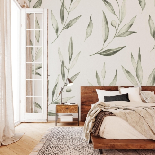 Whimsical Olive Leaf Wallpaper - Grafico Melbourne