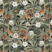 Wild Safari Jungle - Dark Kids Wallpaper - Grafico Melbourne