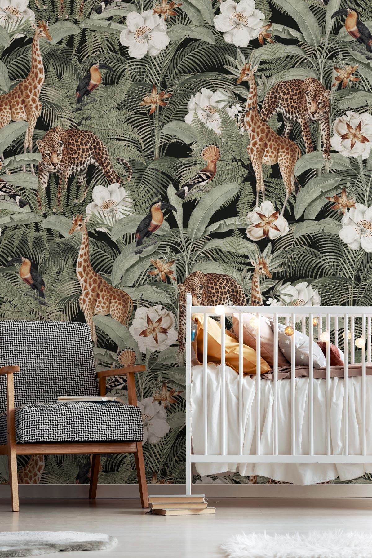 Wild Safari Jungle - Dark Kids Wallpaper - Grafico Melbourne
