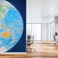 'Wild World' Map By Anton Thomas Wallpaper - Grafico Melbourne